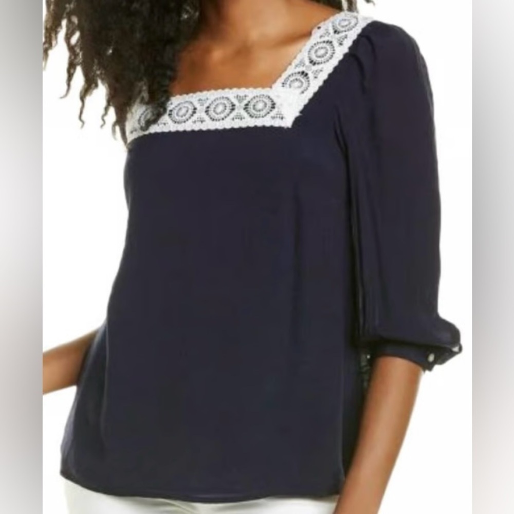 Nanette Lepore Women’s Lace Neck Blouse